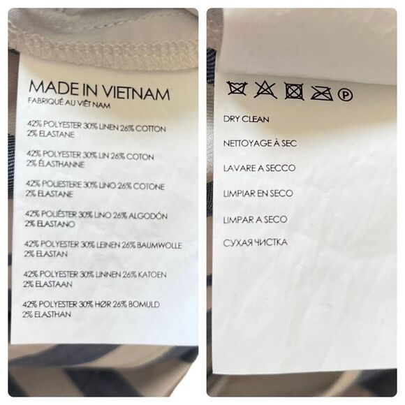 Club Monaco Blue White Amelee Wide Stripe Crop Pant Size 6 - Picture 9 of 12